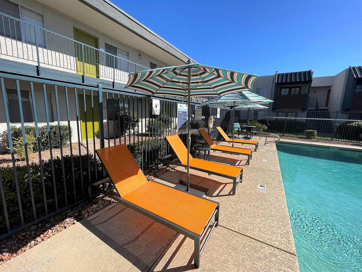Pool and poolside area at The Valencia.