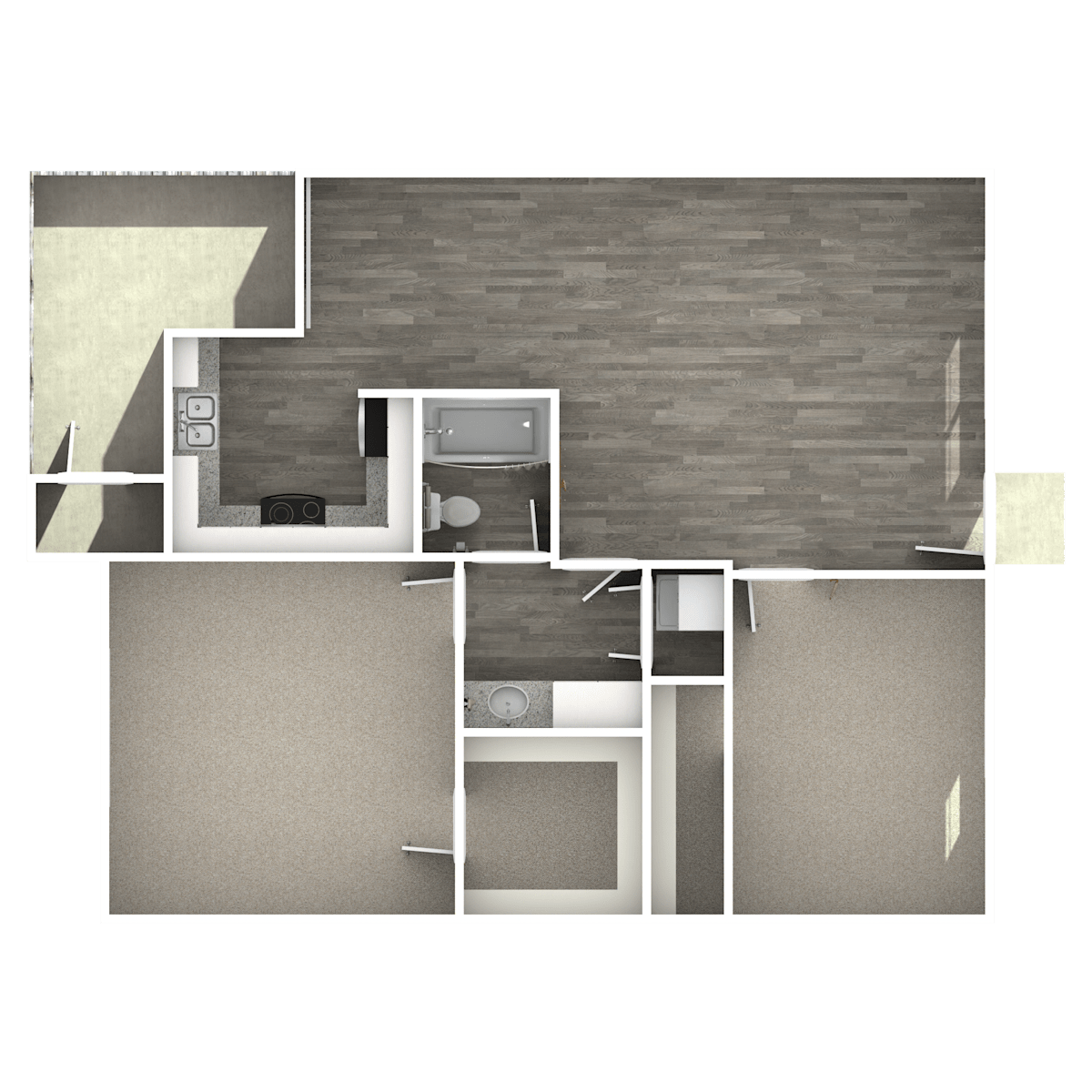3D apartment layout preview at Raystone.