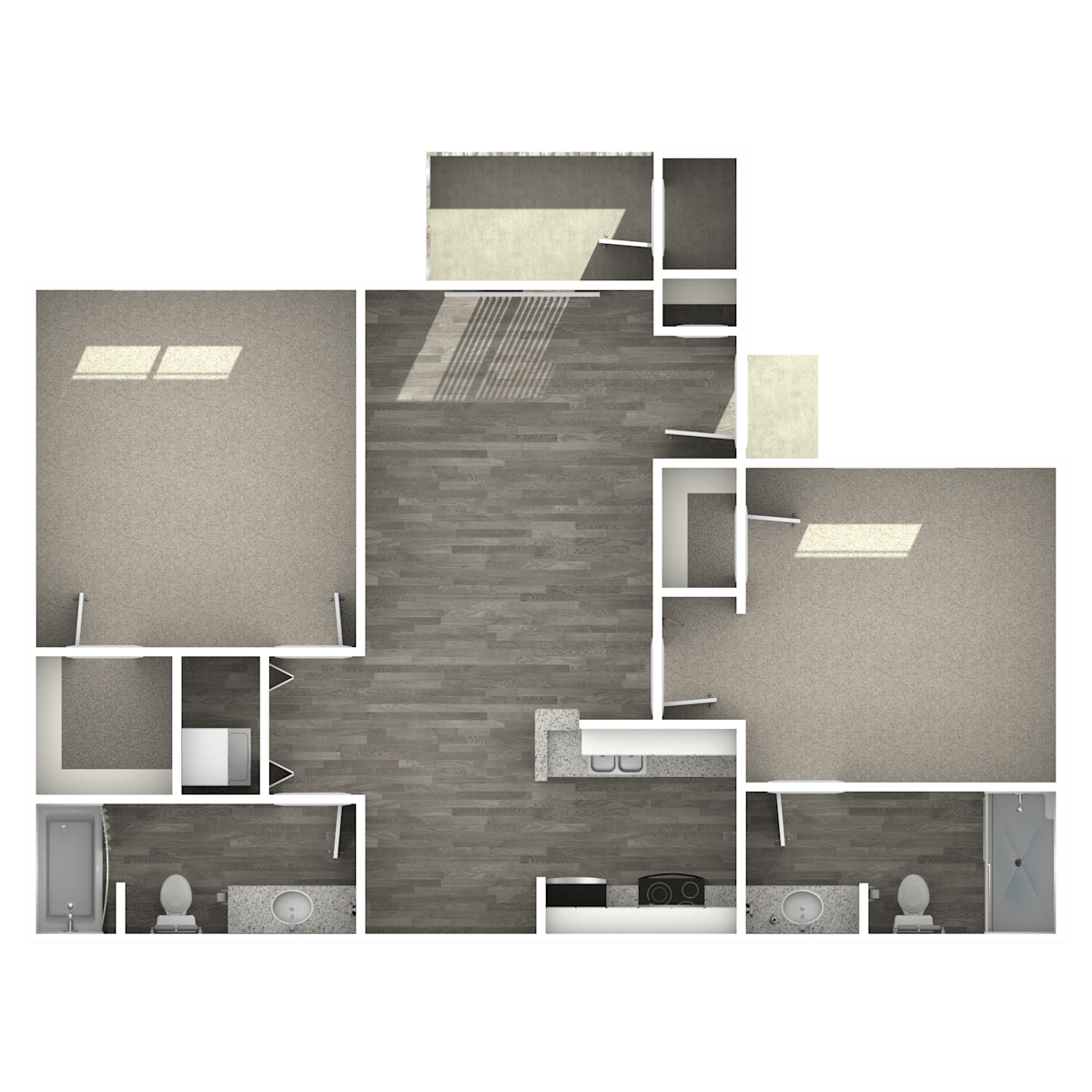 3D apartment layout preview at Raystone.