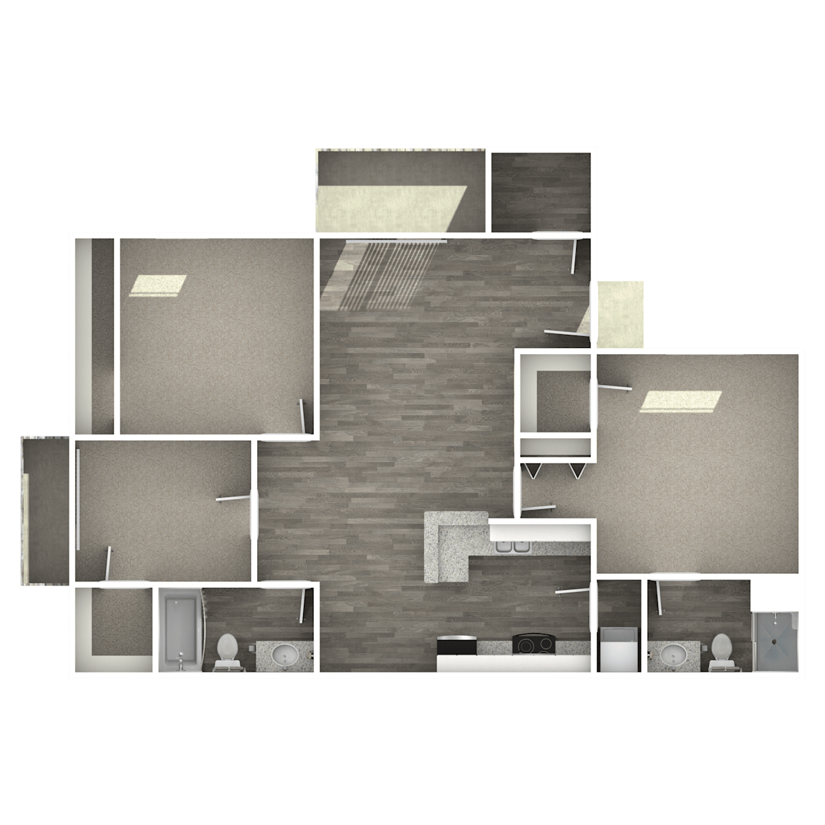3D apartment layout preview at Raystone.