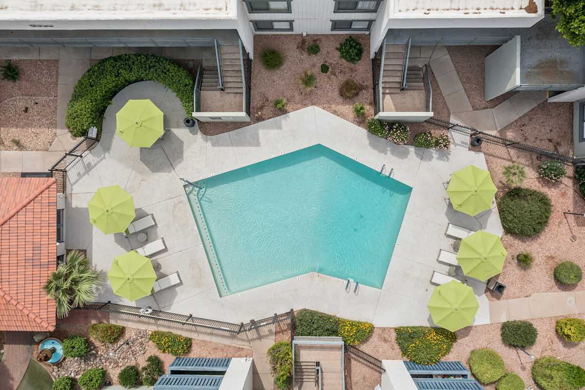 Pool and poolside area at Raystone.