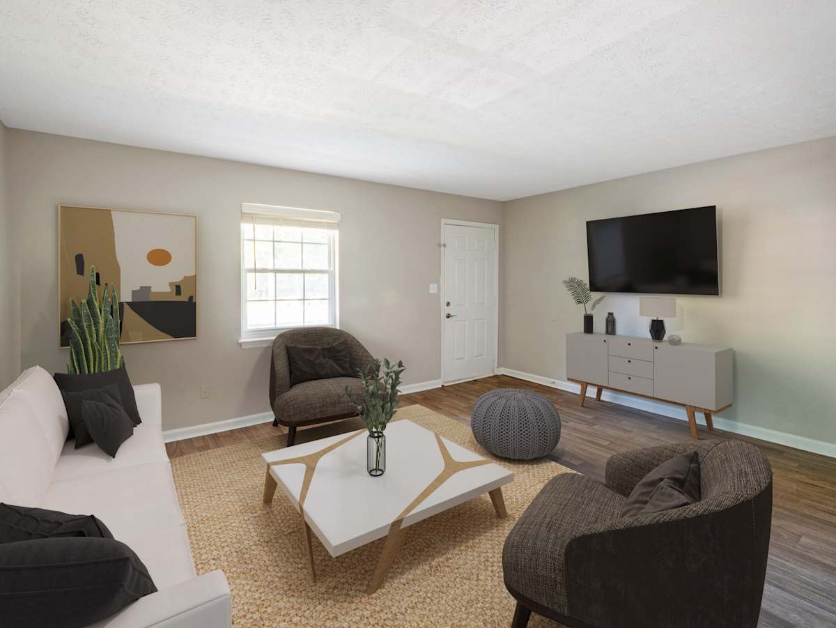 Arbors at Smyrna staged living room - Smyrna, GA