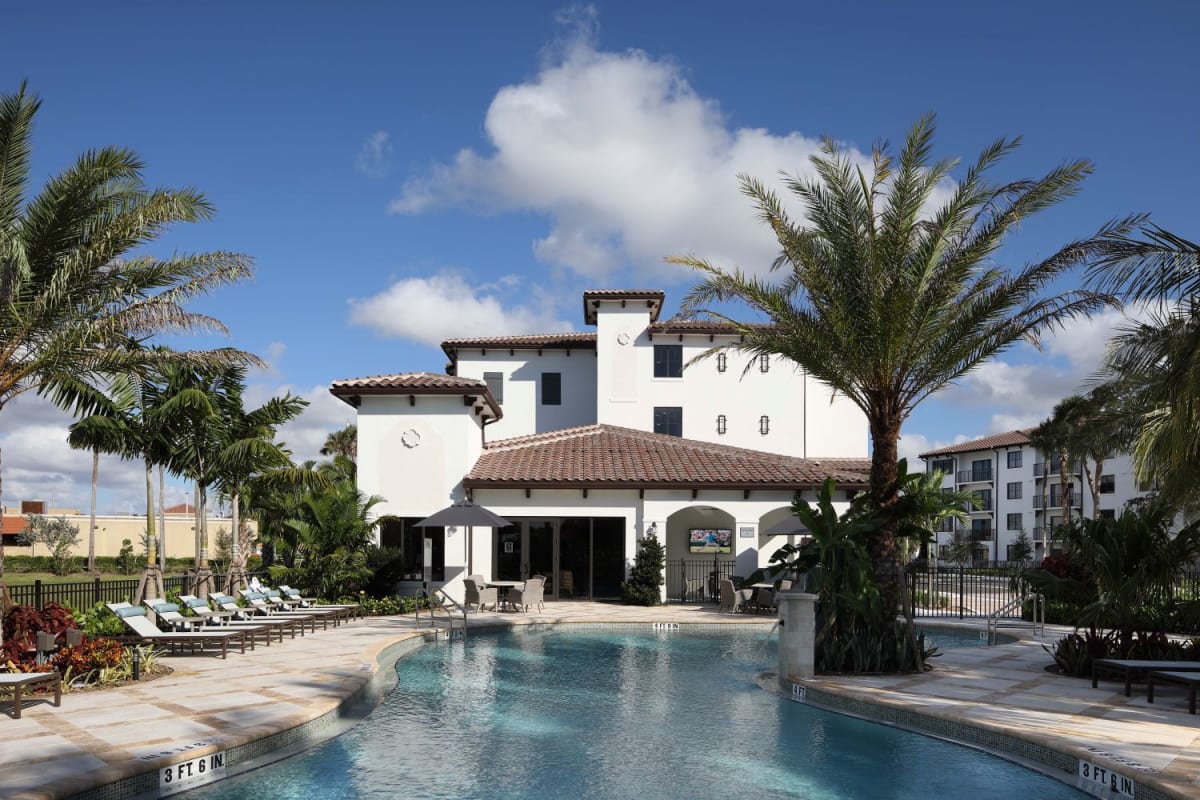 Azola West Palm Beach pool view with sundeck - West Palm Beach, FL