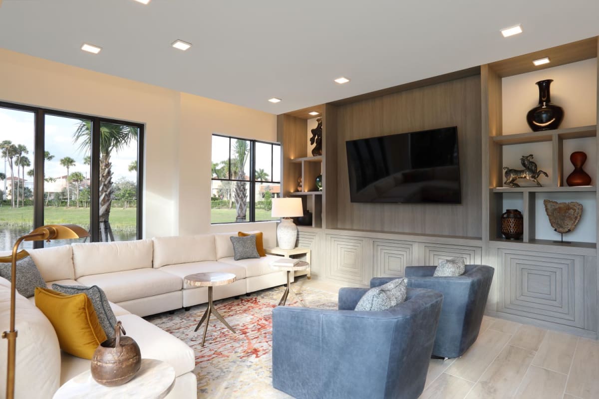 Azola West Palm Beach living room with TV - West Palm Beach, FL