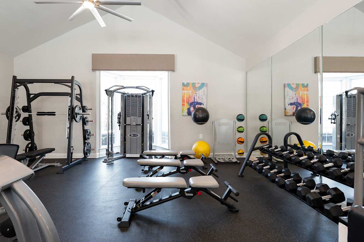 Dunwoody Glen fitness center with weights and equipment - Atlanta, GA