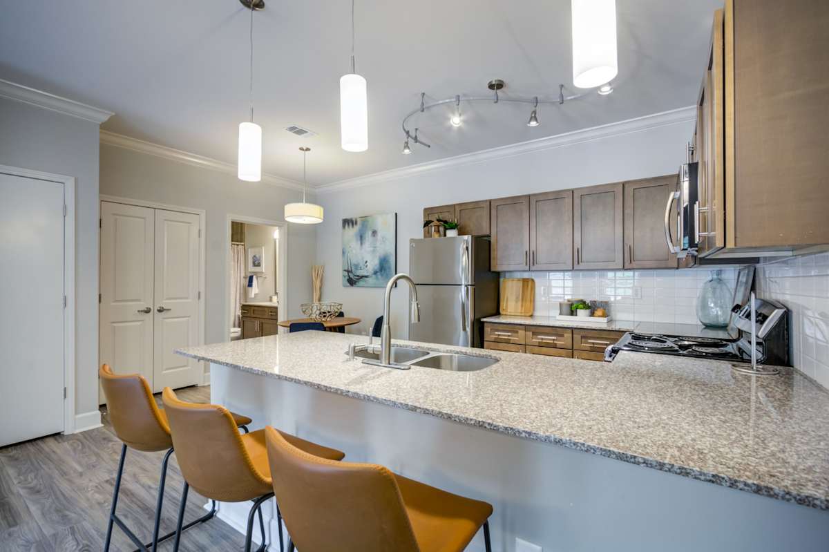 McKenzie Park Apartments kitchen with island - Little Rock, AR