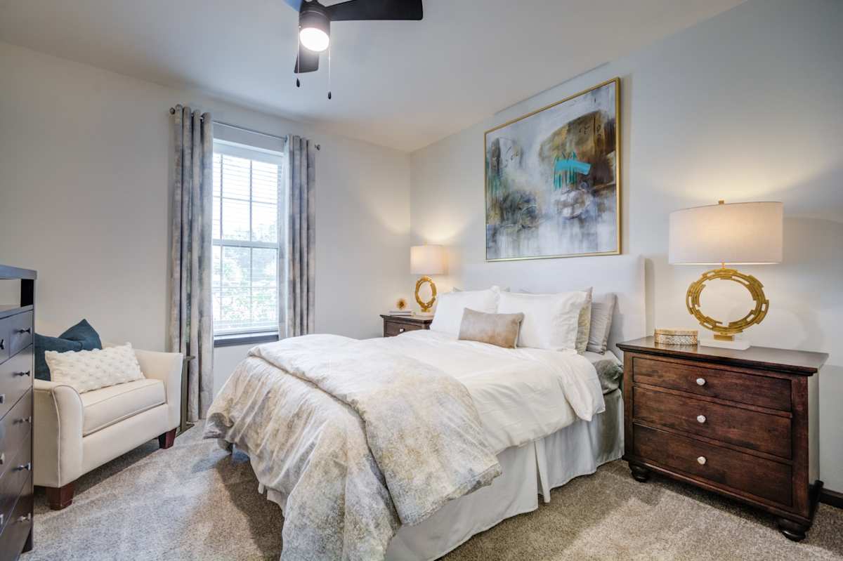 The Ridge at Chenal Valley Apartments model bedroom - Little Rock, AR