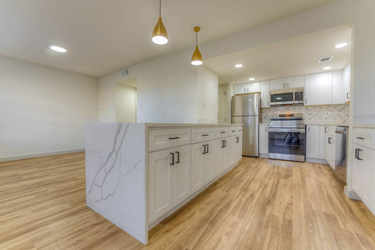 The Garden District Apartments kitchen island detail - Germantown, TN