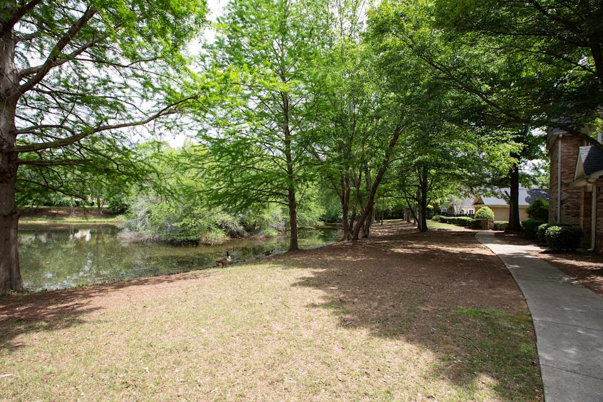 Lakeside Villas walking path by pond - Hampton, GA