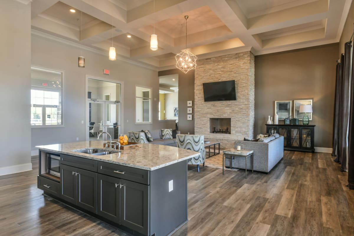 Meridian Park Apartments clubhouse clubroom interior - Collierville, TN