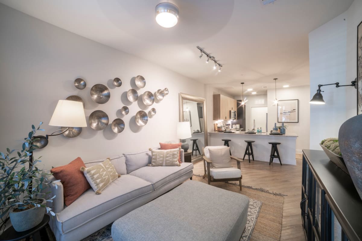 Station at Old Town apartment living room - Lewisville, TX