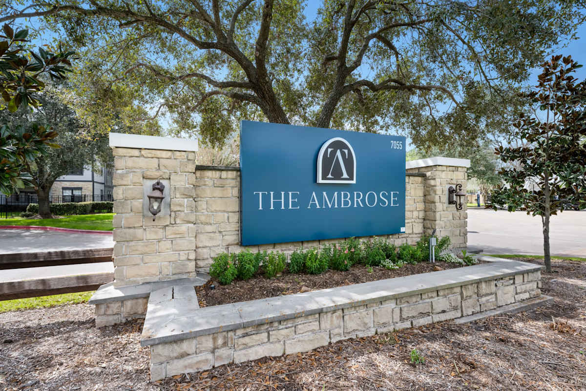 The Ambrose entrance sign - Houston, TX