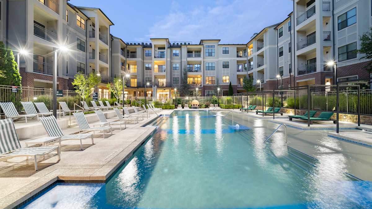 The Hendrix pool with lounge chairs - Atlanta, GA