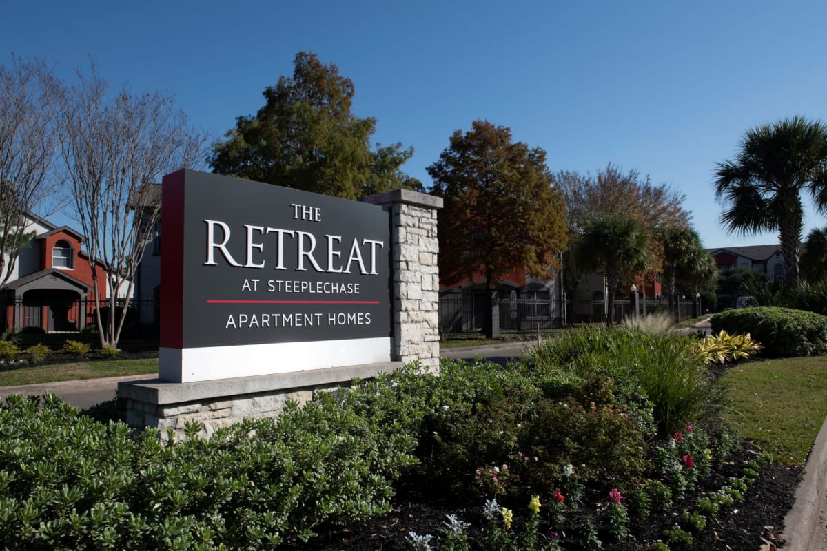 The Retreat at Steeplechase community entrance sign - Houston, TX