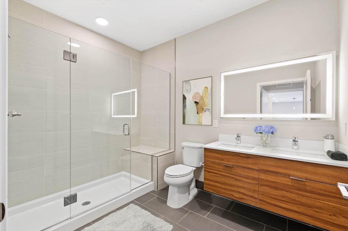 30 Lancaster bathroom with LED mirror - Wynnewood, PA