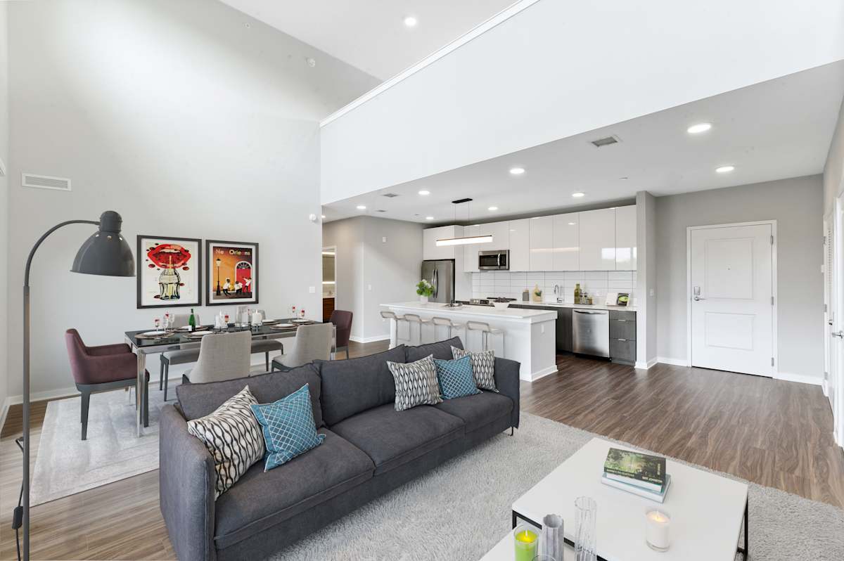30 Lancaster living room with large windows - Wynnewood, PA
