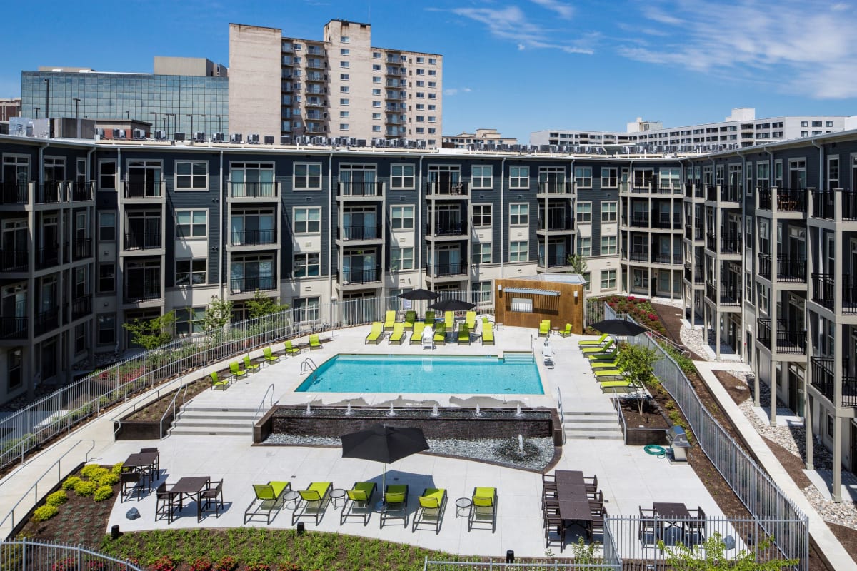 The Citron buildings surrounding pool - Silver Spring, MD