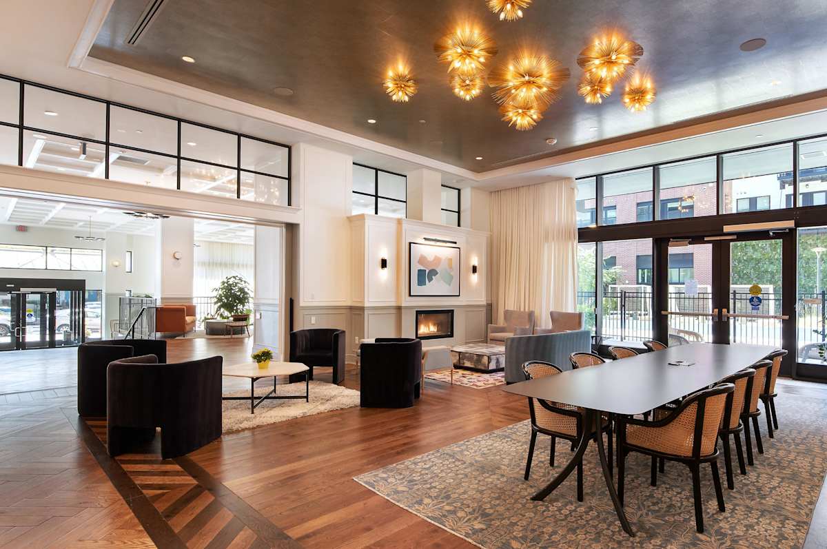 Beckert's Park fireplace lounge seating - Washington, DC