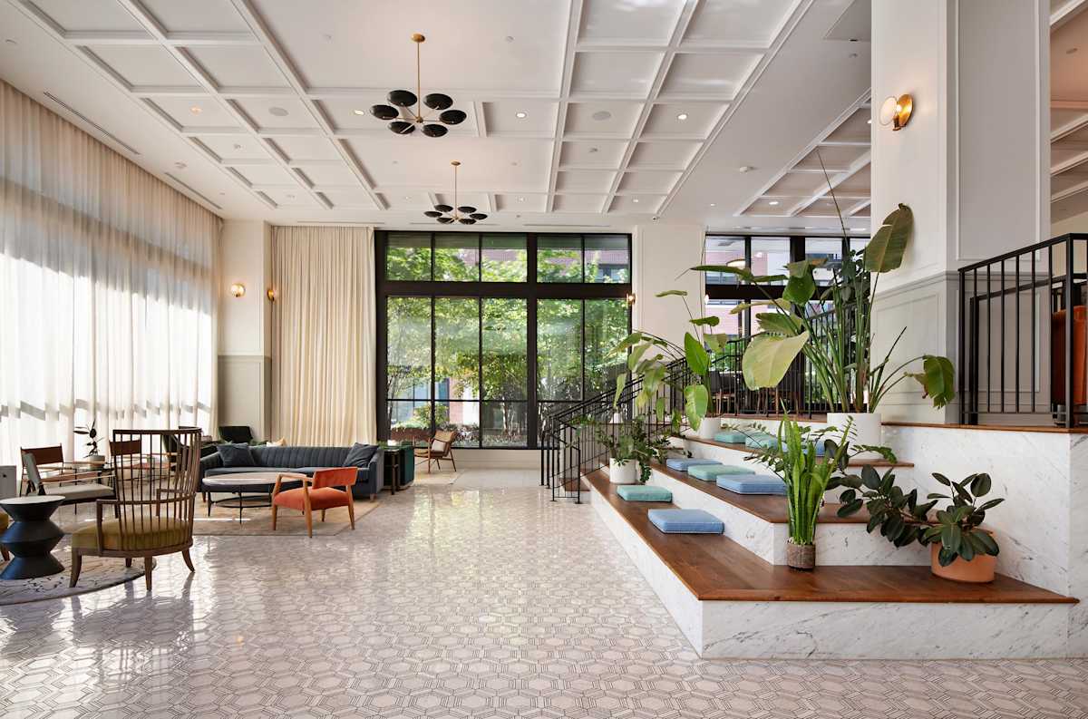 Beckert's Park lobby seating and stairs - Washington, DC
