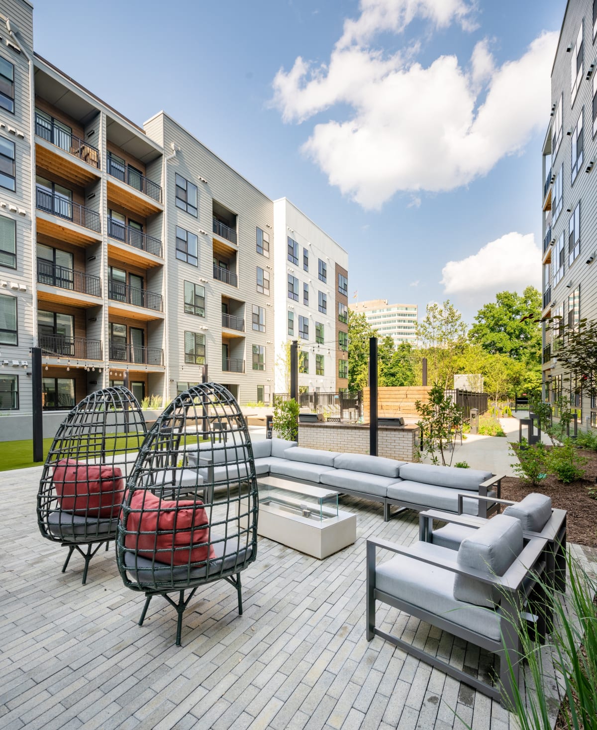 The Rae outdoor patio with hammock chairs - Bethesda, MD