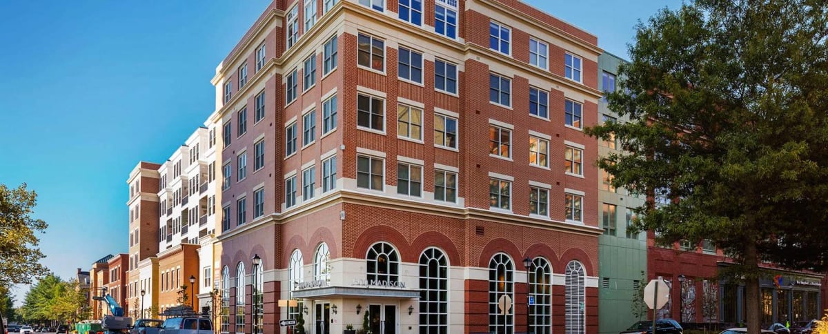 The Kingsley exterior street view of building - Alexandria, VA