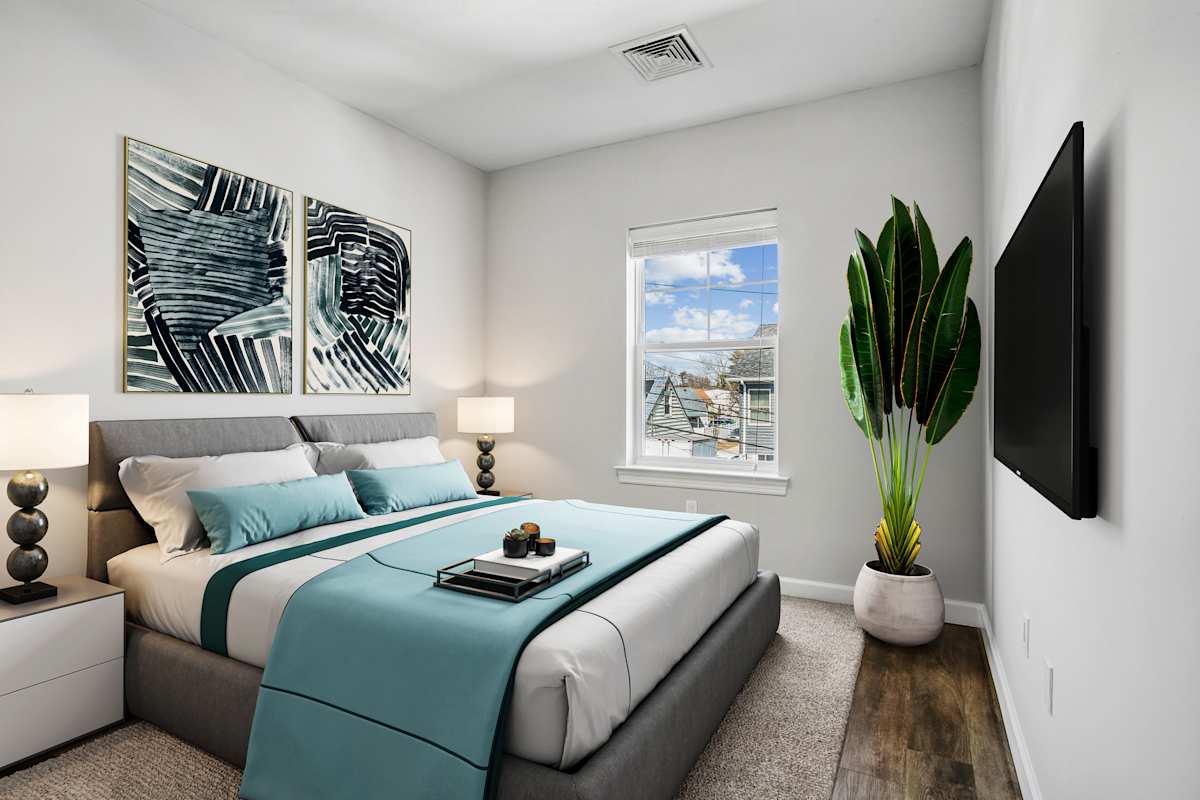 Onyx apartment bedroom with natural light - Uniondale, NY