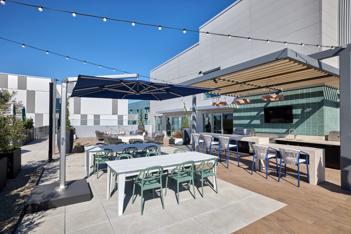 Anton Pacific rooftop deck seating area - Santa Cruz, CA