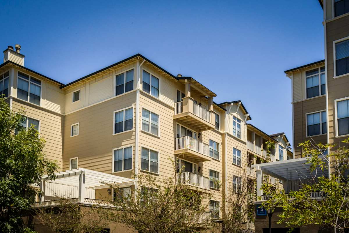 Marlin Cove Apartments exterior view by the bay - Foster City, CA