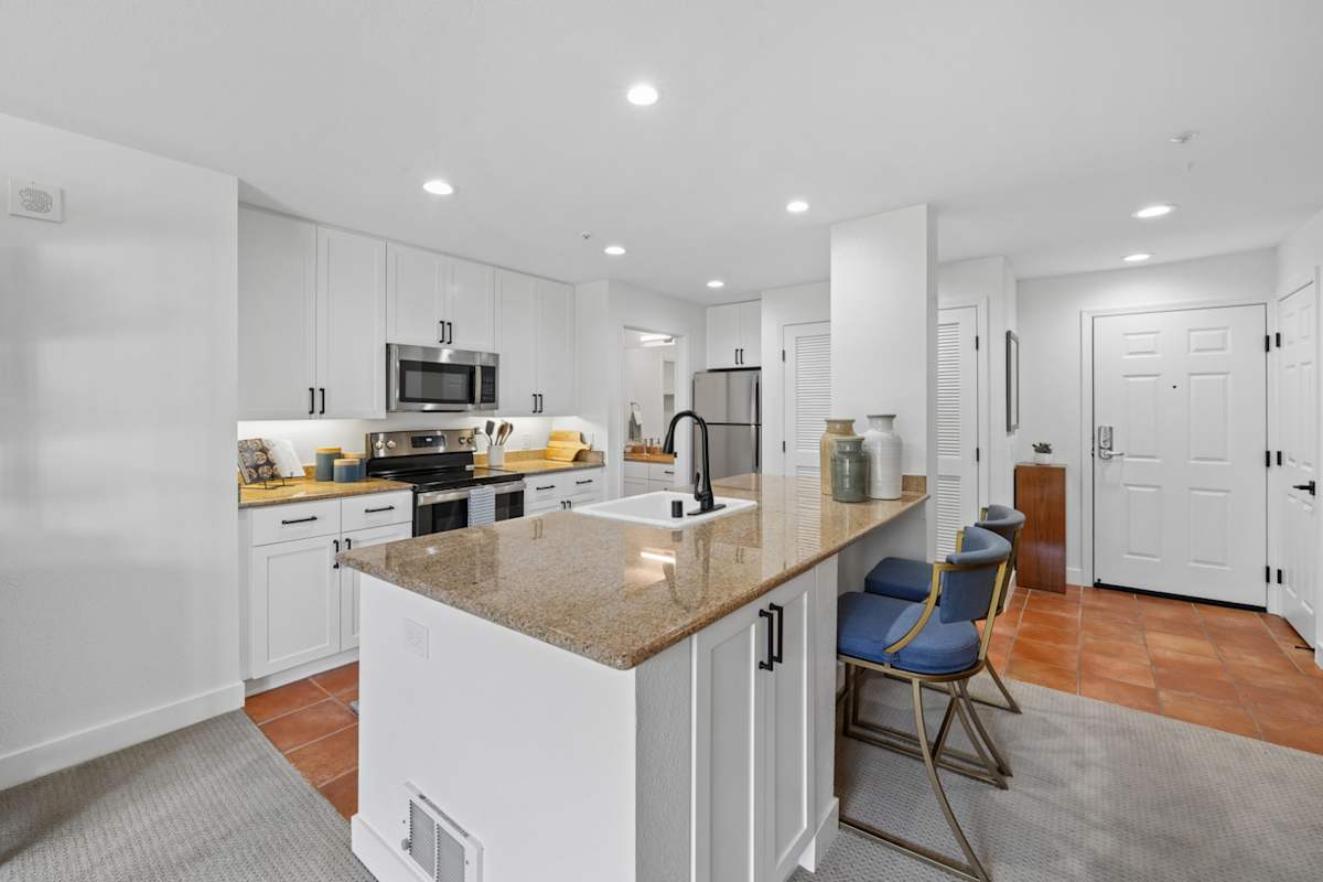 Marlin Cove Apartments kitchen island - Foster City, CA