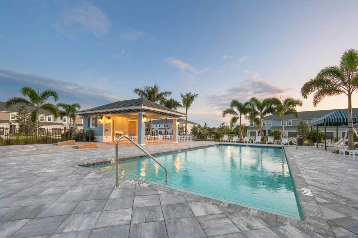 Martinique at Lakewood Ranch pool at dusk - Lakewood Ranch, FL