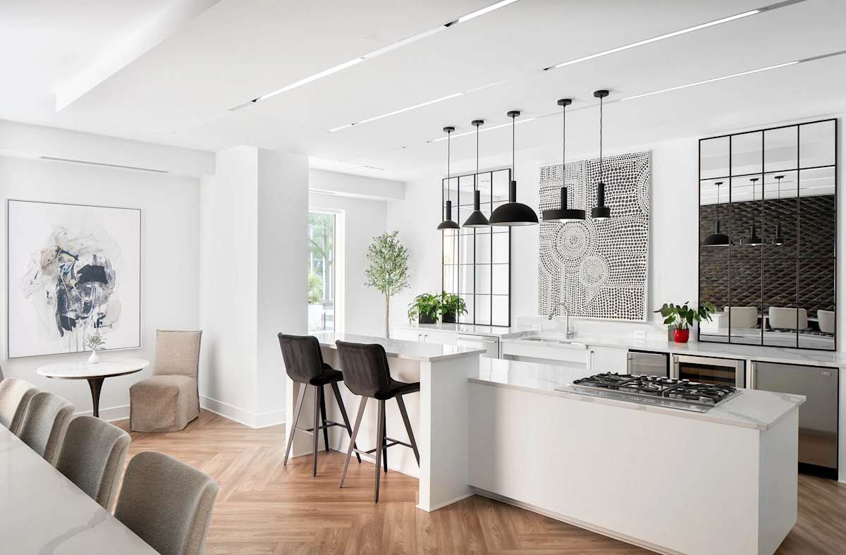 Residences on the Avenue kitchen with island - Washington, DC