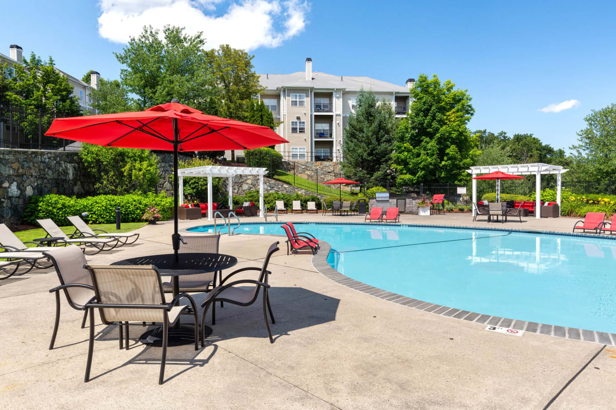 The Ridge poolside lounge seating - Waltham, MA