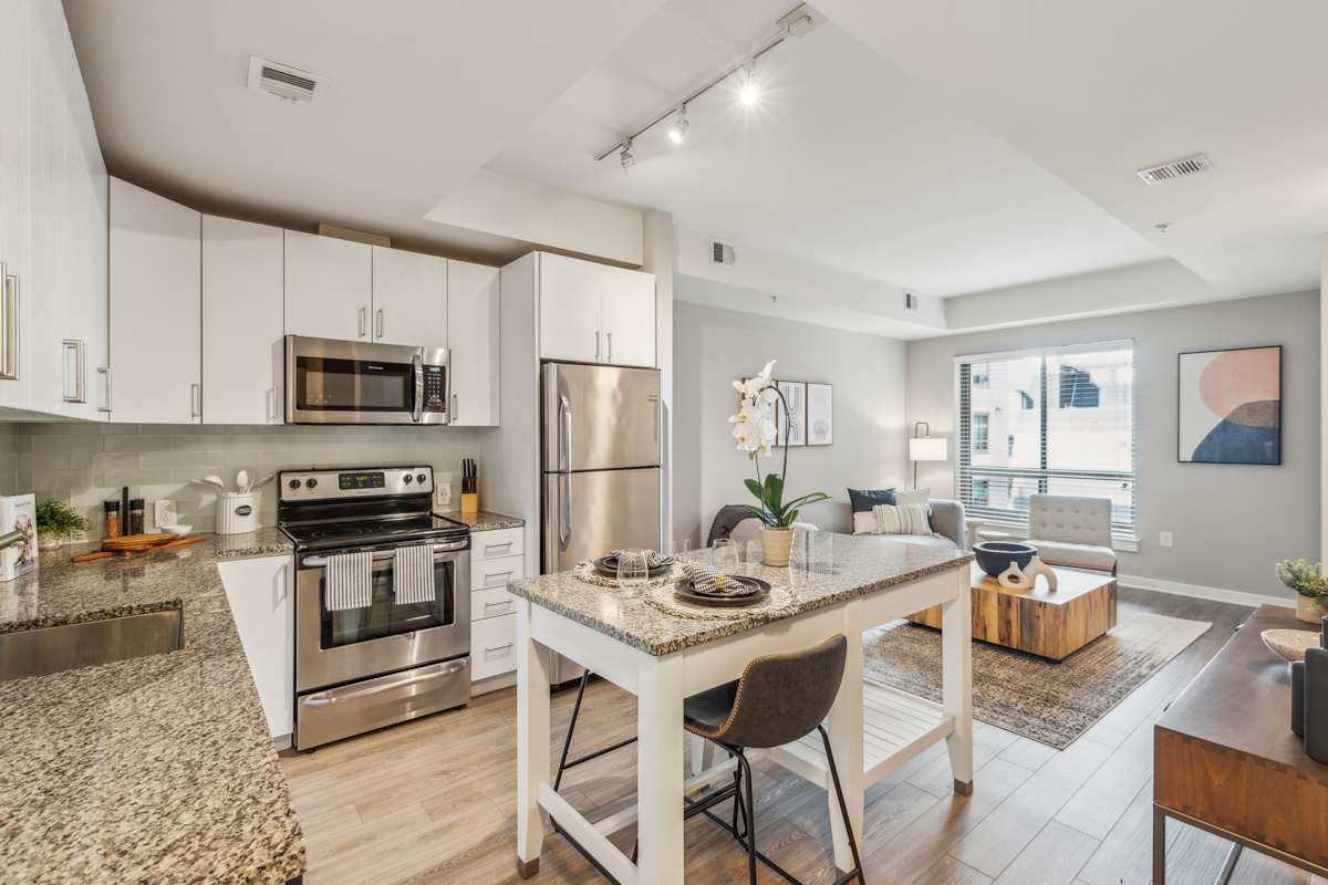 Core model kitchen and living area - Silver Spring, MD