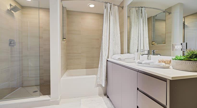 Pacifica bathroom soaking tub and shower combo - Boynton Beach, FL