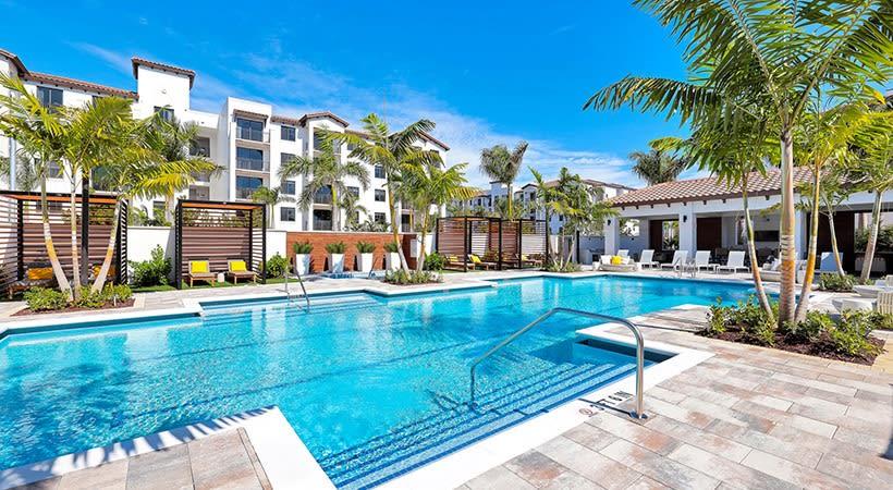 Pacifica pool sundeck and cabanas view - Boynton Beach, FL