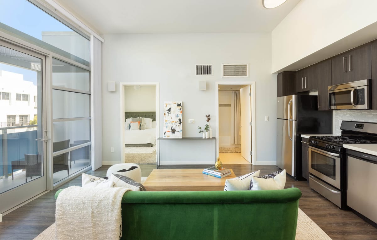 Gibson Santa Monica model living room and kitchen - Santa Monica, CA