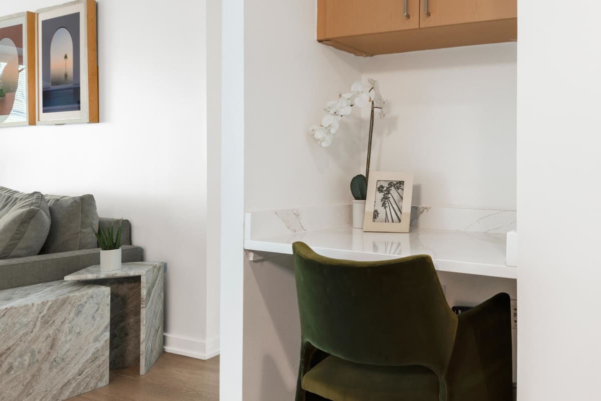 The Gramercy apartment desk nook in living area - White Plains, NY