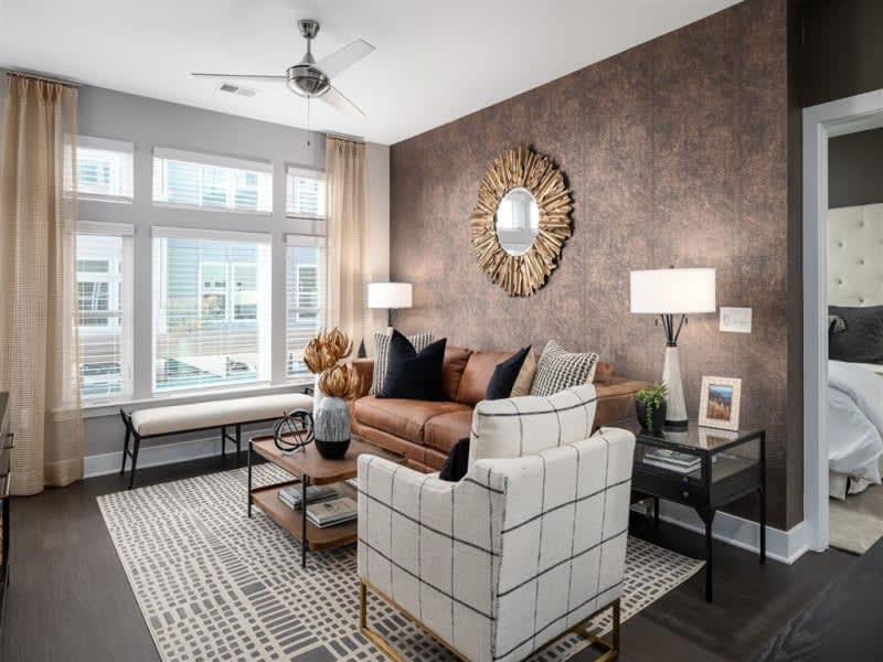 Cameron Square apartment living room - Alexandria, VA