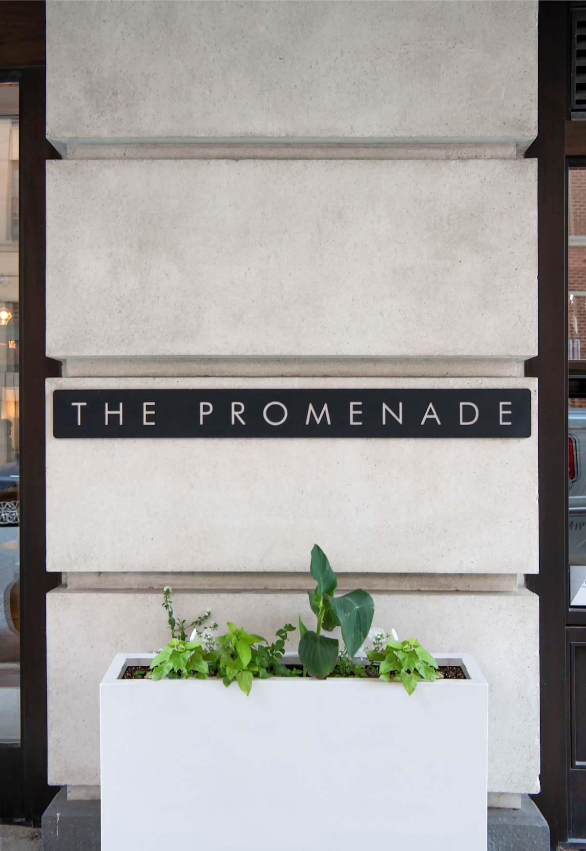 The Promenade at Harbor East entrance signage - Baltimore, MD