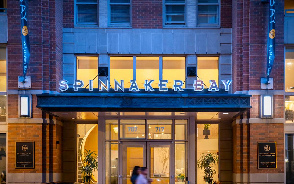 Spinnaker Bay at Harbor East exterior main entrance - Baltimore, MD