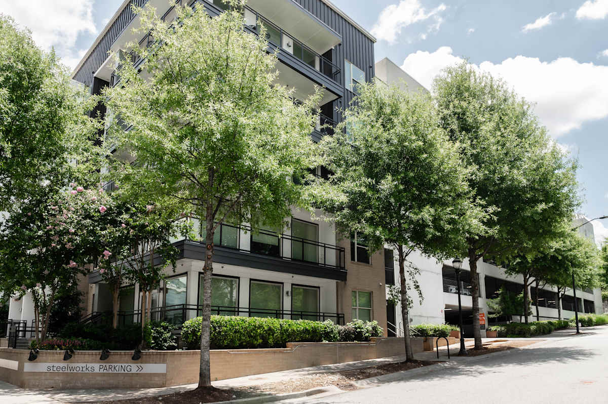 Steelworks building corner exterior - Atlanta, GA