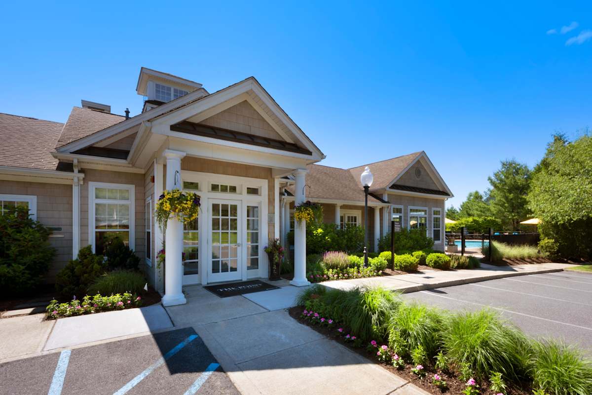 The Point at Still River clubhouse exterior entrance - Danbury, CT