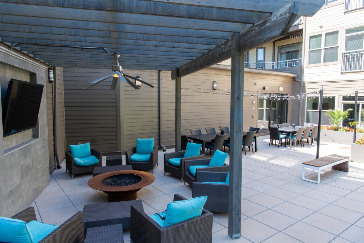 Takoma Central courtyard fire pit seating - Washington, DC