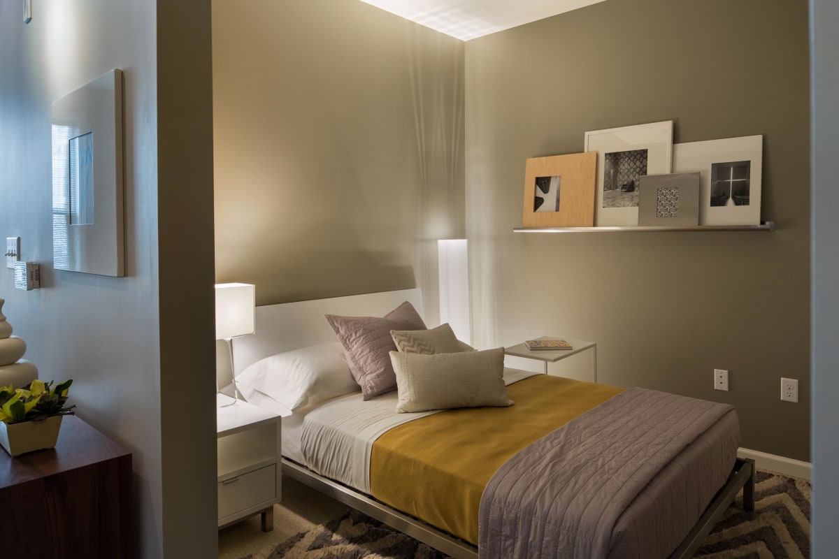 The Citron bedroom with yellow blanket - Silver Spring, MD