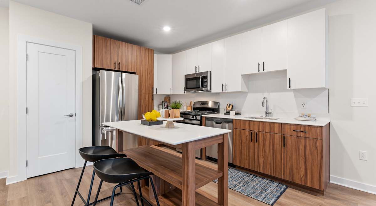 The Grant kitchen with stainless steel appliances - Bala Cynwyd, PA