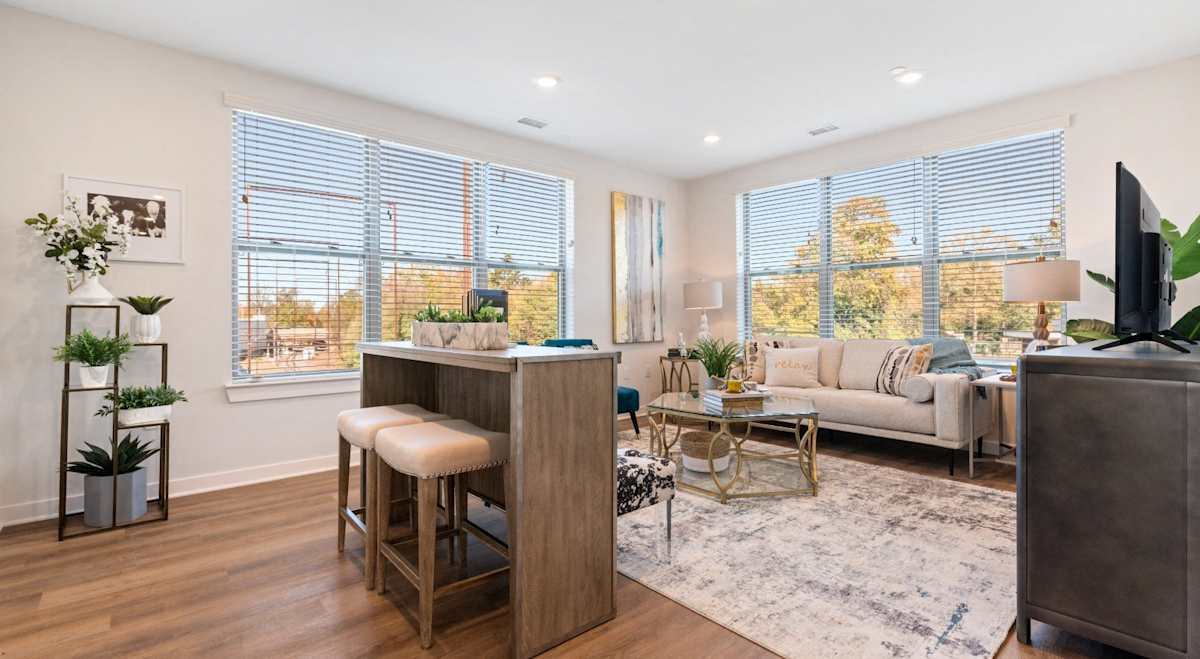 The Grant apartment living room - Bala Cynwyd, PA