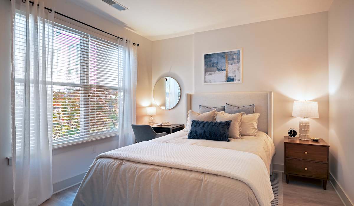 The Kingsley apartment bedroom interior - Alexandria, VA