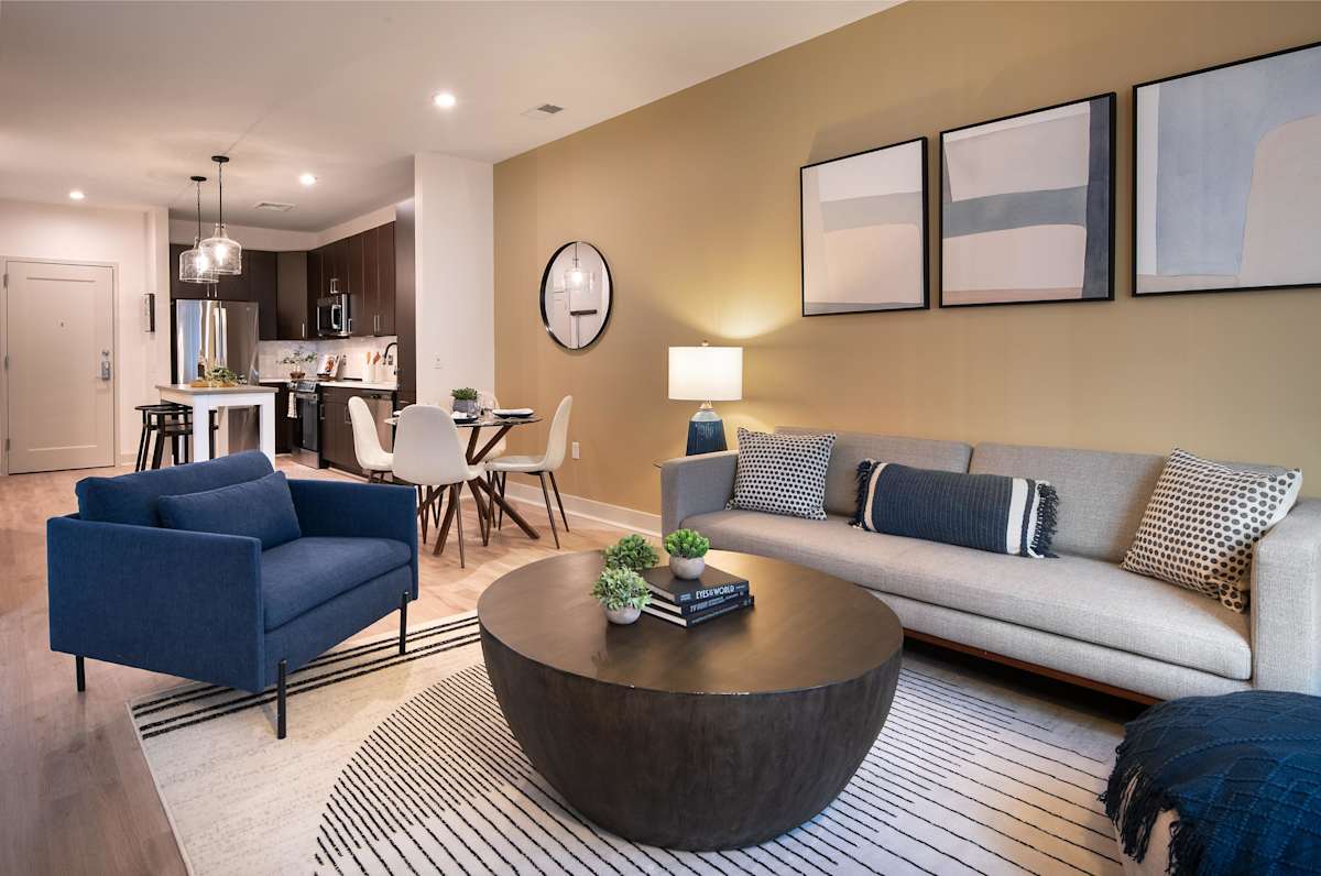 The Kingsley apartment living room interior - Alexandria, VA