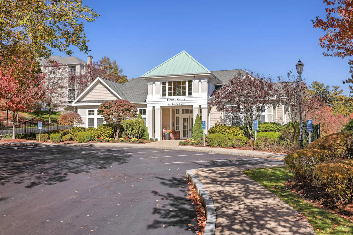 The Ridge exterior building entrance - Waltham, MA