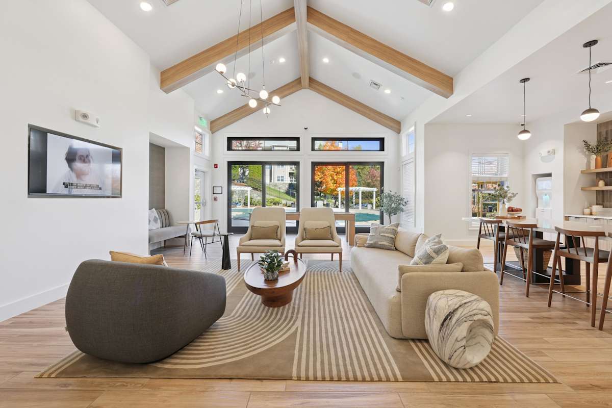 The Ridge resident lounge seating and coffee table - Waltham, MA